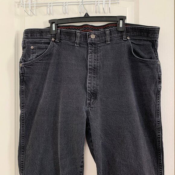 Wrangler Premium Jeans Regular Fit Black Denim Stretch Waist Men's Size 44 x 32 - Picture 5 of 8